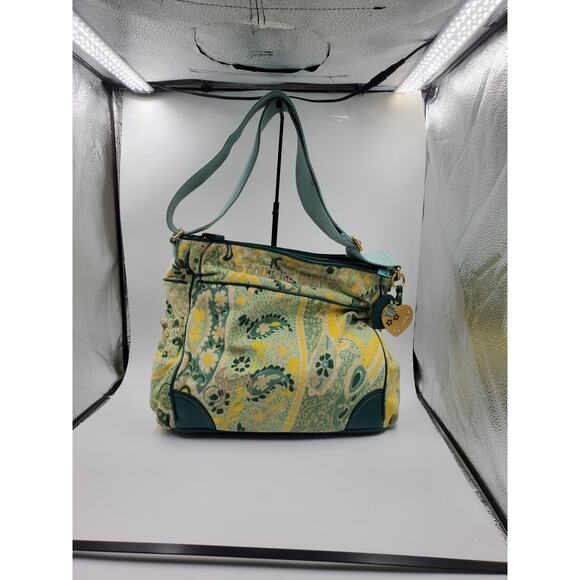 Juicy Couture Green Yellow Paisley Couture Baby Shoulder Bag Vintage Y2K - Picture 15 of 16